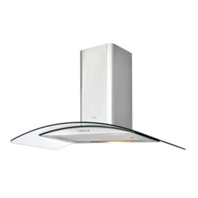 Hotte incurvée en verre Cooke & Lewis CLCGS90, 90 cm argent