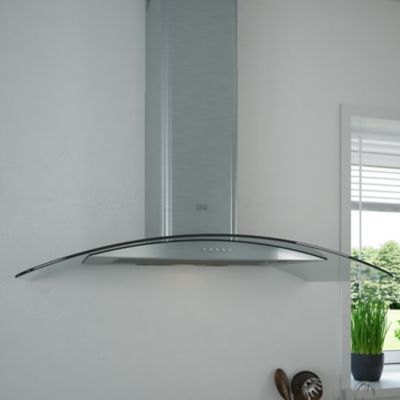 Hotte incurvée en verre Cooke & Lewis CLCGS90, 90 cm argent