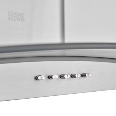 Hotte incurvée en verre Cooke & Lewis CLCGS90, 90 cm argent