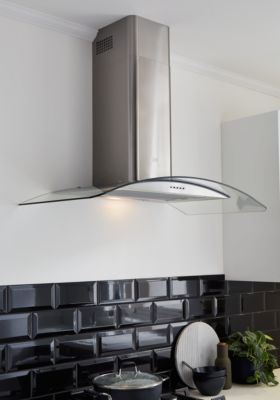 Hotte incurvée en verre Cooke & Lewis CLCGS90, 90 cm argent