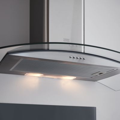 Hotte incurvée en verre Cooke & Lewis CLCGS90, 90 cm argent