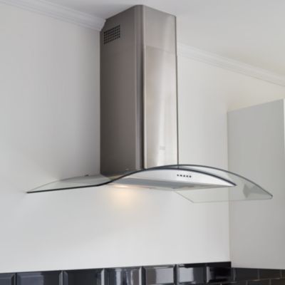 Hotte incurvée en verre Cooke & Lewis CLCGS90, 90 cm argent