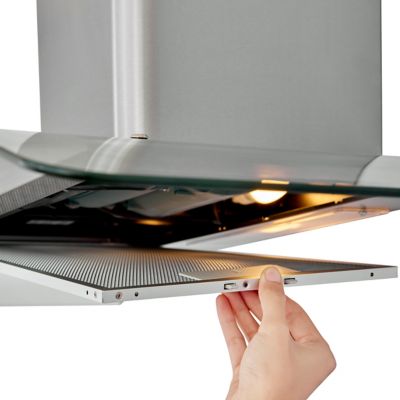 Hotte incurvée en verre Cooke & Lewis CLCGS90, 90 cm argent