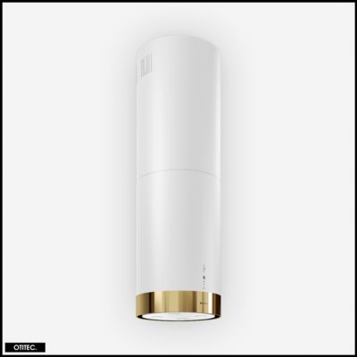 Hotte Îlot Aspirante Silencieuse - 39 cm - 742 m3/h - CYLINDRO - Blanc avec Anneau