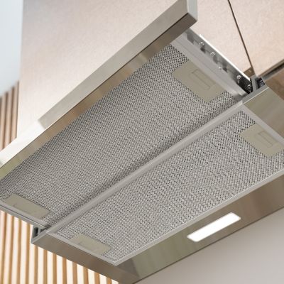 Hotte tiroir encastrée 60cm classe a++ 370m3h 2 vitesses évacuation ou recyclage inox Ciarra CD6906DS