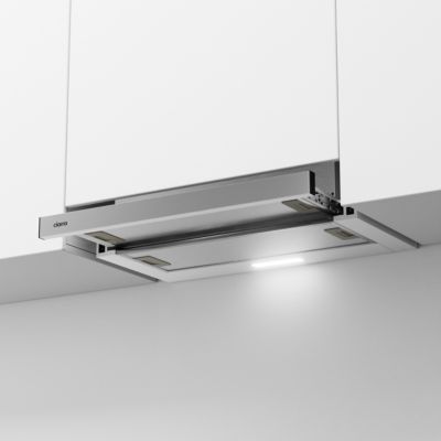 Hotte tiroir encastrable 60cm 391m3/h 2 vitesses téléscopique évacuation ou recyclage inox Ciarra CD6906DS