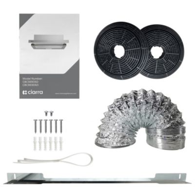 Hotte tiroir encastrable 60cm 391m3/h 2 vitesses téléscopique évacuation ou recyclage noir Ciarra CD6906DB
