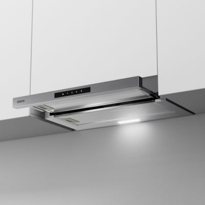 Hotte tiroir encastrable 60cm 606m3/h 3 vitesses tactile évacuation ou recyclage inox Ciarra CD6909AS