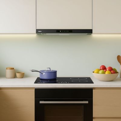 Hotte tiroir encastrable 60cm 606m3/h 3 vitesses tactile évacuation ou recyclage noir Ciarra CD6909AB