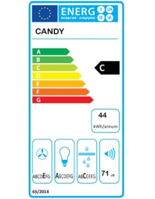 Hotte visière 60cm 209.7m3/h silver Candy CFT610/5S
