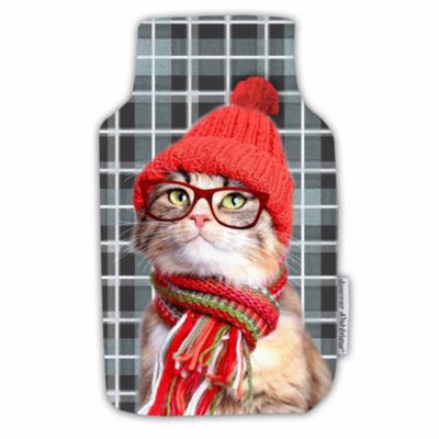 Housse de bouillotte Chat a lunettes