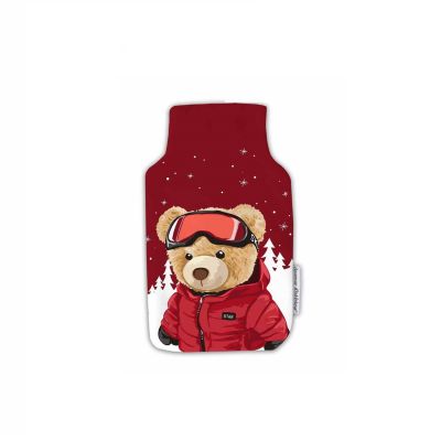 Housse de bouillotte Petit ours au ski