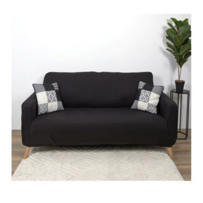 Housse de canapé 2 places extensible noir