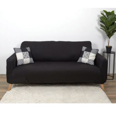 Housse de canapé 3 places extensible noir