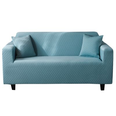 Housse de canapé jacquard hautement élastique, housse souple décorative pour meubles, bleu (3 places 190-230 cm)