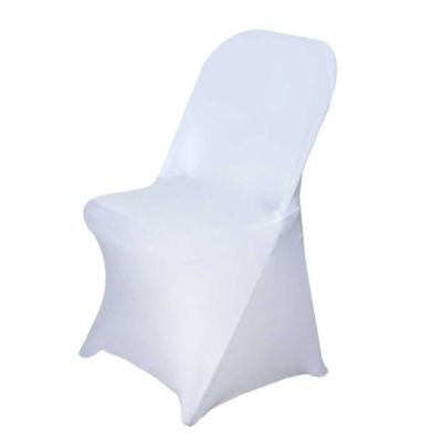 Housse de chaise extensible en élasthanne Blanc 88 cm lavable