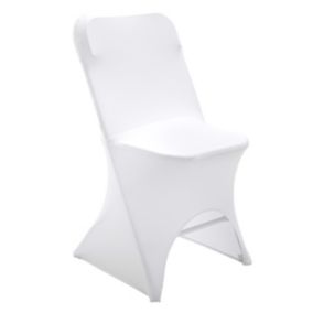 Housse de chaise pliante blanche avec ouverture  Oviala