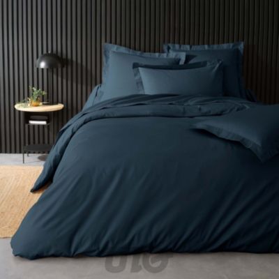 Housse de Couette 2 Personnes Percale Uni 78 fils percaline 240x220cm bleu