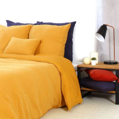 Housse de couette 220x240 + 2 taies d'oreiller 63x63 cm gaze de coton or