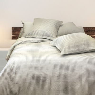 Housse de couette 260x240 cm Satin de coton CONCORDE Gris clair