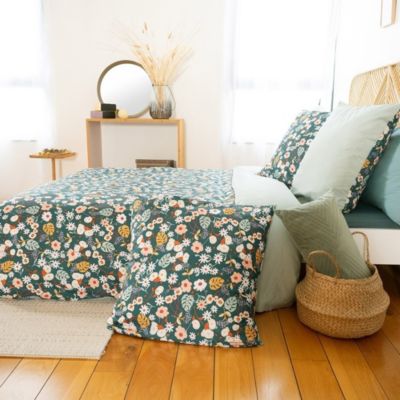 Housse de couette 260x240 Cueillette + 2 taies microfibre