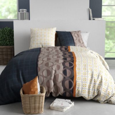 Housse de couette 260x240 CURTIS + 2 taies coton 57 fils