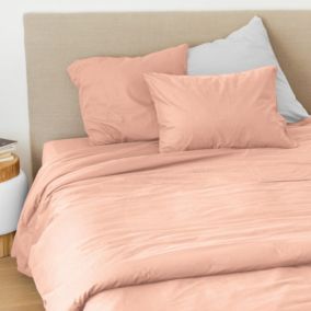 Housse de couette en coton lavé Cap Ferret (240x220 cm - Rose)