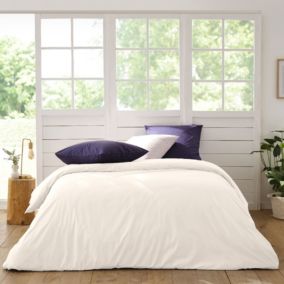 Housse de couette en percale de coton (240x220 cm - Blanc)