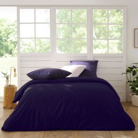 Housse de couette en percale de coton (240x220 cm - Bleu Marine)