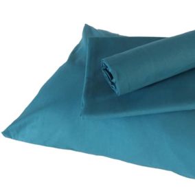 Housse de couette enfant uni (100x140 cm - Bleu Paon)