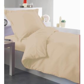 Housse de couette percale 140 x 200 cm unie (140x200 cm - Naturel)