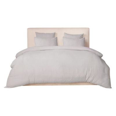 Housse de couette + taies gaze de coton lave Douceur