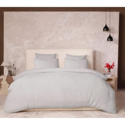 Housse de couette + taies gaze de coton lave Douceur