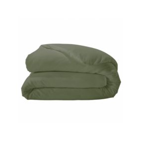 Housse de couette unie en percale de coton (240x220 cm - Vert Olive)