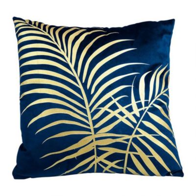 Housse De Coussin 40x40 Cm – Bougies Et Cloches Argentées, Optique Lin, Bleu Foncé – Décoration Hiver