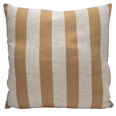 Housse de coussin 60 x 60 cm carrée en coton rayé beige Deko&Co