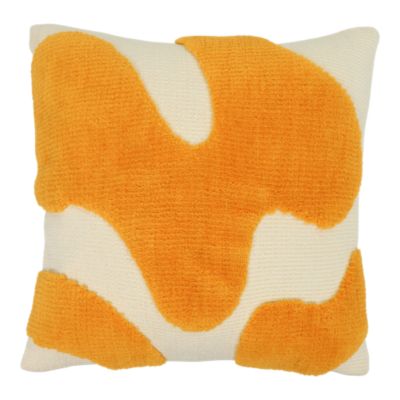 Housse de coussin Arribas motif tufté géométrique blanc et jaune l.45 x L.45cm GoodHome