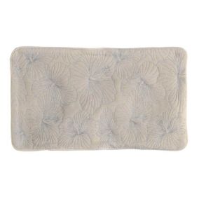 Housse de coussin aux fleurs d'hibiscus (30x50 cm - Argent)