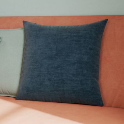 Encasa XO Lot De 2 Housses De Coussin Chenille Bleu Marine 60x60 Cm - Douces Et Élégantes Pour Canapé