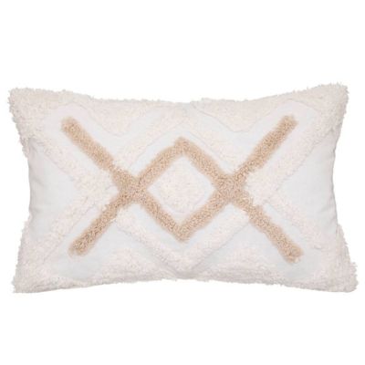 Housse de coussin - coton tufté - ivoire - 30x50 cm - Atmosphera