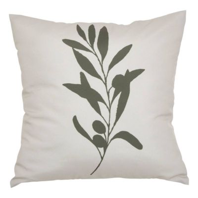 Housse de coussin d'extérieur Tileo 40x40cm motif feuille beige et vert - Atmosphera Créateur d'intérieur