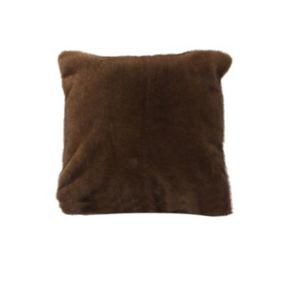 Housse de coussin effet fourrure marron 45 x 45 cm Basil