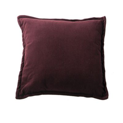 Housse de coussin effet velours côtelé bordeaux 45 x 45 cm Anor