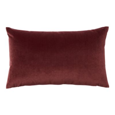 Housse de coussin effet velours Valgreta bordeaux l.50 x L.30cm GoodHome
