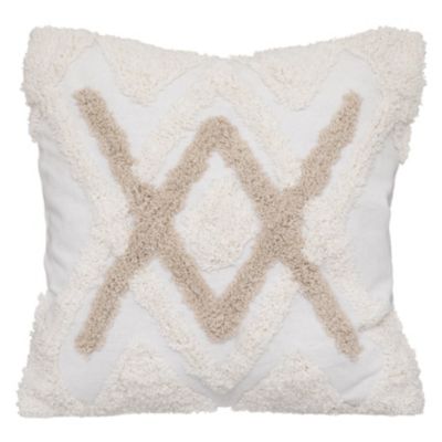 Housse de coussin en coton tufté (40x40 cm - Blanc)