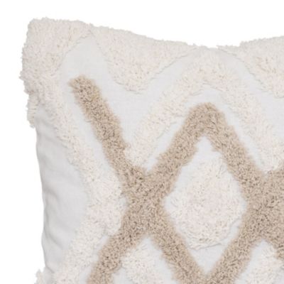 Housse de coussin en coton tufté (40x40 cm - Blanc)