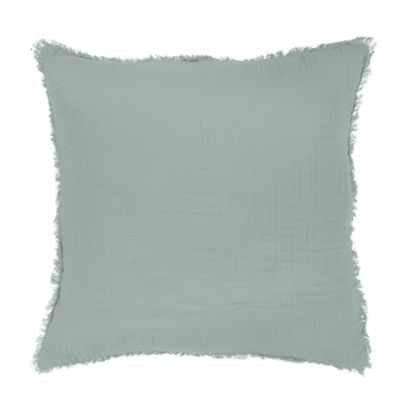 Housse de coussin en gaze de coton Jalna bleu celadon l.45 x L.45cm GoodHome