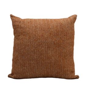 Housse de coussin en laine avec motif chevron (45x45 cm - Marron Brun)