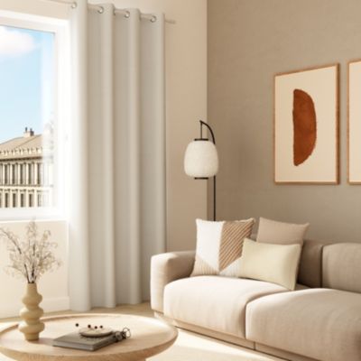 Housse de coussin en velours côtelé Akola blanc cassé l.30 x L.50cm GoodHome