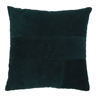 Housse de coussin en velours côtelé Ambur vert foncé l.45 x L.45cm GoodHome